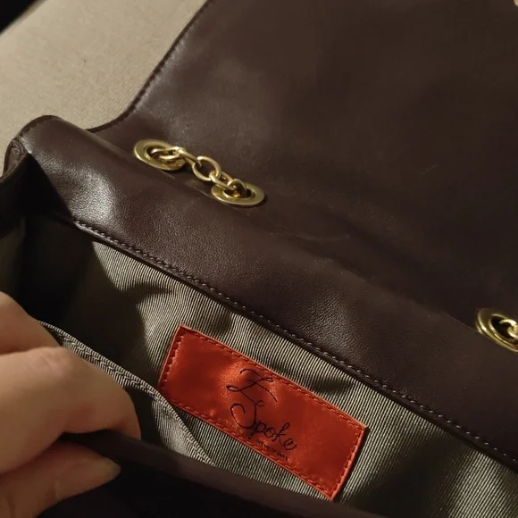 Zac Posen Z Spoke Leather Shirley Convertible Crossbody In Plum And Gold